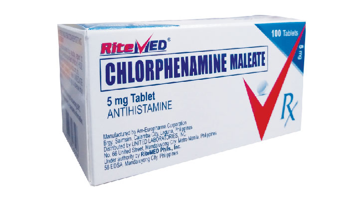 RM CHLORPHENAMINE 5MG TAB 100BOX SS PH